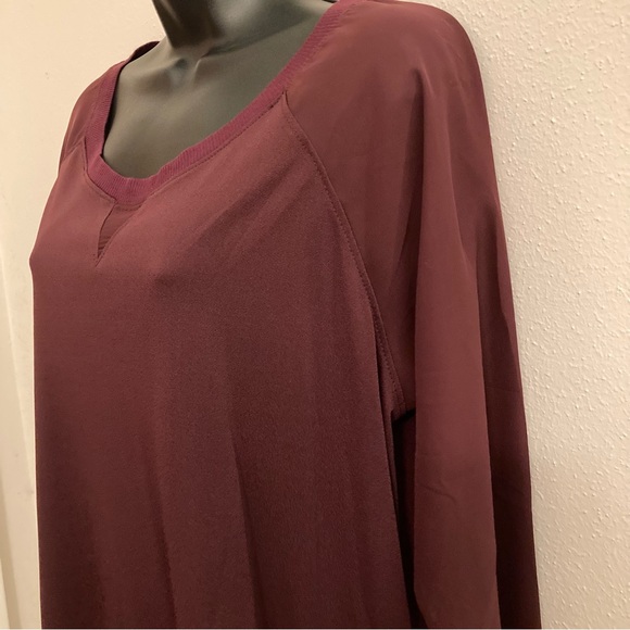 NEW Attention Burgundy Sheer Long Sleeve Sweater Womens Valentines Top Large - Picture 6 of 17